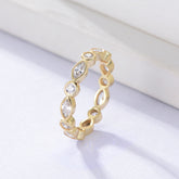 Round and Marquise White Zircon Sterling Silver Ring